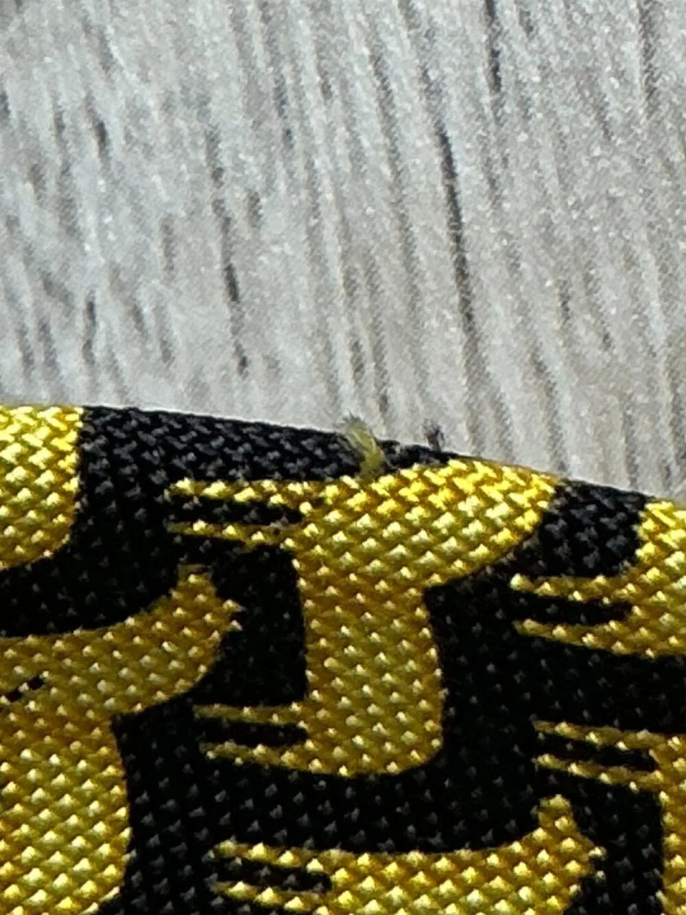 Gianni Versace Silk Tie Black Yellow Geometric Pattern - Flawed